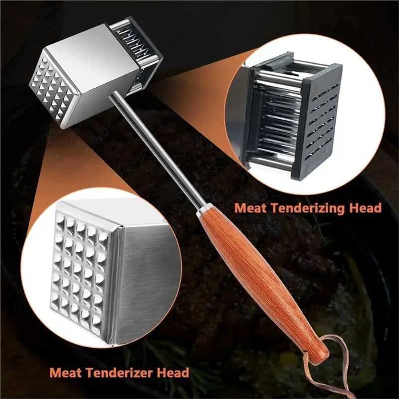 YANA50I 2 In 1 Stainless Steel Meat Tenderizer Hammer Dual Sides Heavy Duty Easy To Clean Dual Sides Heavy Duty Easy To Clean