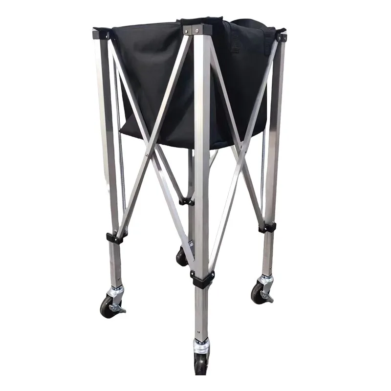 عربة تخزين كرة التنس المحمولة المصنوعة من سبائك الألومنيوم، سلة التقاط كرة التنس القابلة للطي