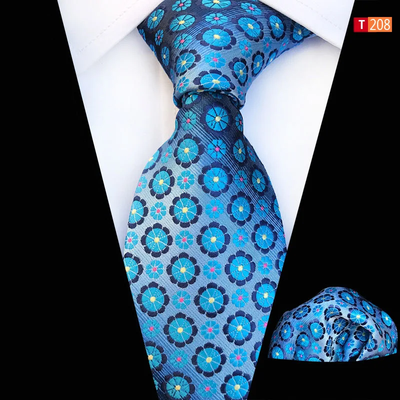 

Men's Floral Green Blue 8Cm Necktie For Man Luxury Business Ties Dot Plaid Fashion Daily Wear Jacquard Woven Gravatas Gift