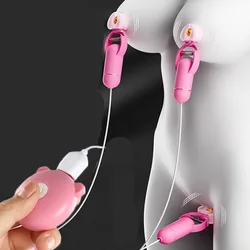 10 Frequency Nipple Vibrator Vibrating Nipple Clamps Clitoral Clip Breast Massage Clitoral Stimulation Erotic Sex Toys for Women