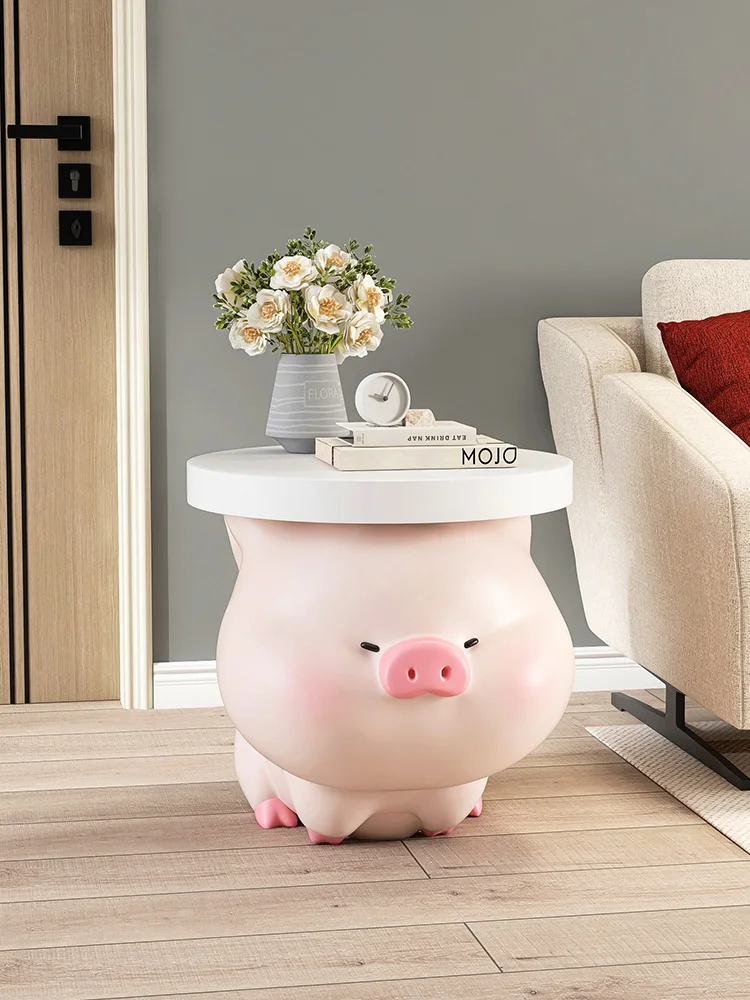 Nordic Designer Piglet Coffee Table Luxury Living Room Furniture Cartoon Rabbit Sofa Side Tables Bedroom Furniture Bedside Table