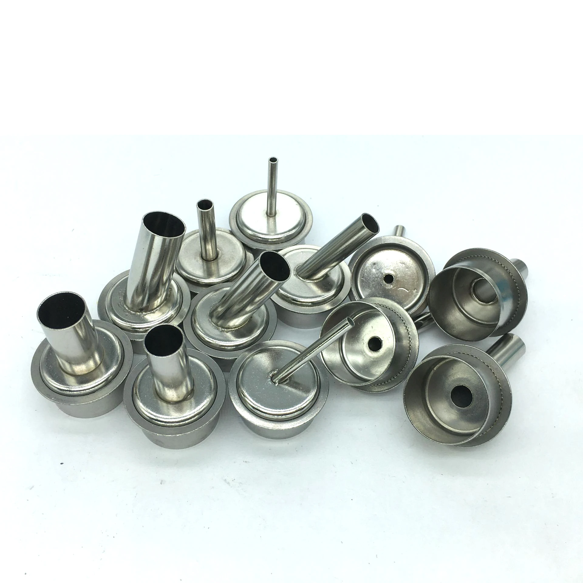 12PCS Stainless steel 45° Bent Curved Heat Hot Air Gun Nozzle Oblique Mouth Nozzles For QUICK 861DW Soldering Station