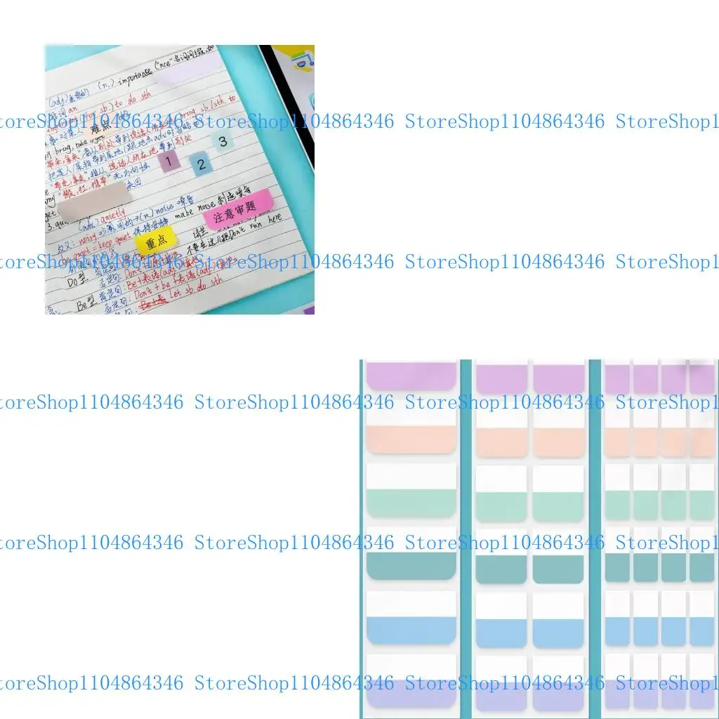 5ASD 쓰기 가능한 재배치 가능한 페이지 마커 레이블, 화려한 파일 탭 노트를위한 플래그