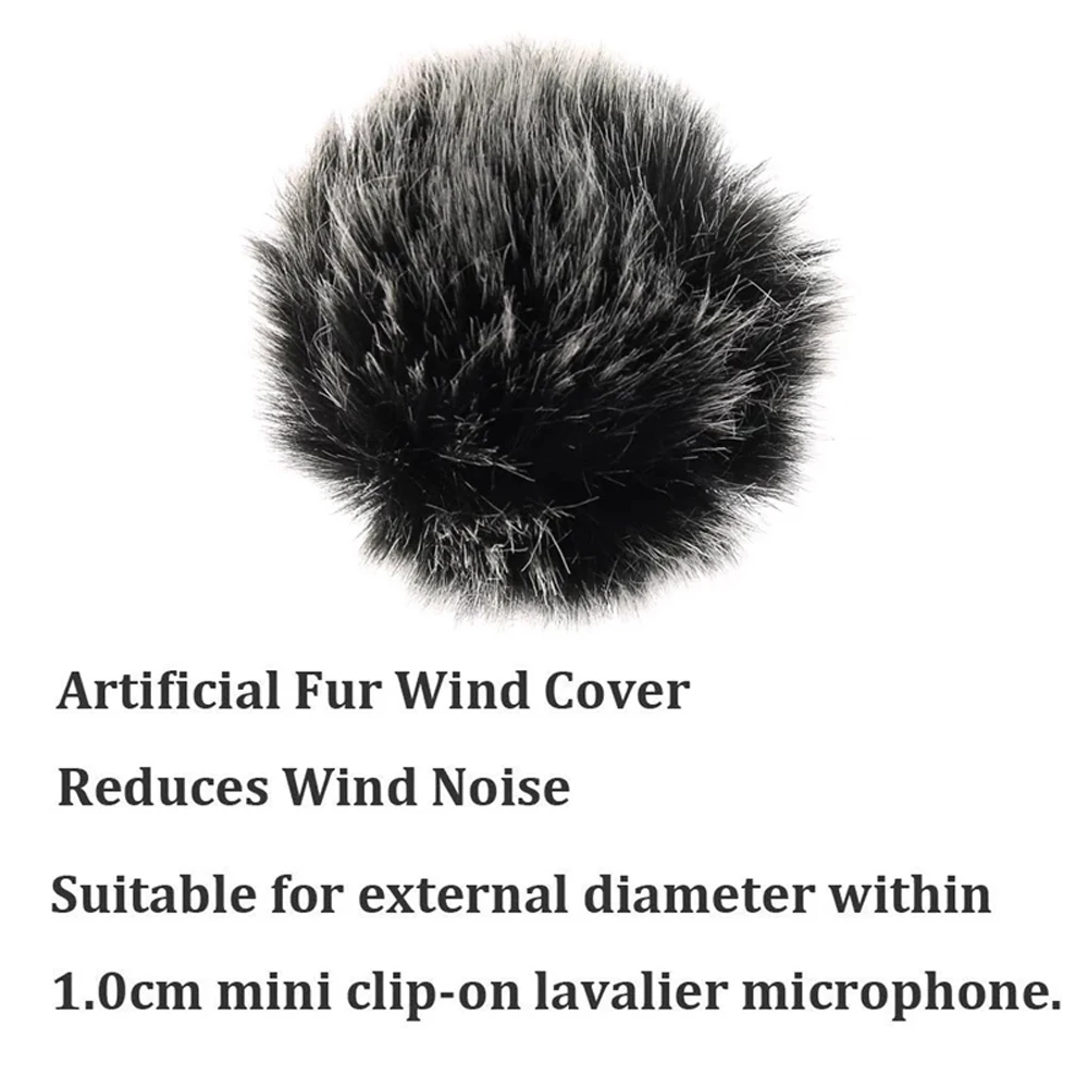 

Portable Audio Comfortable Soft Microphones Black Furry Wind Muff Microphone Windshield Lavalier Lapel Mic Windscreen