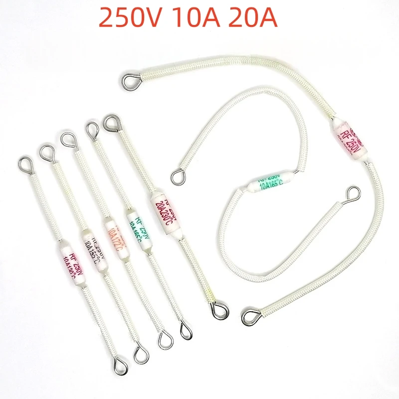 2PCS Rice Cooker Ceramic Overheating Fuse RF Temperature Fuse Tube 250V 10A 20A 130-240 Degrees ℃