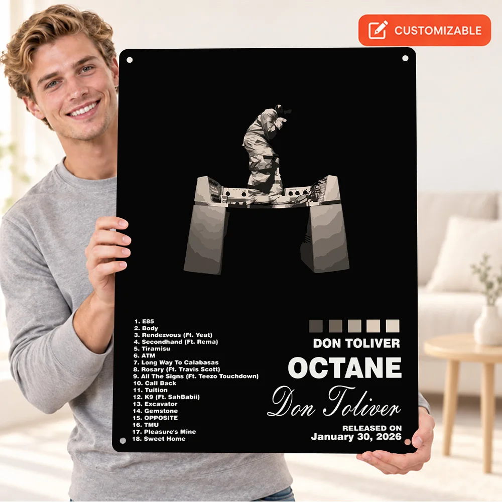 Don Toliver Octane Album Printed Poster Customized Aluminum Metal Sign Contemporary Design Wall Art For Studio Music Fan Gift