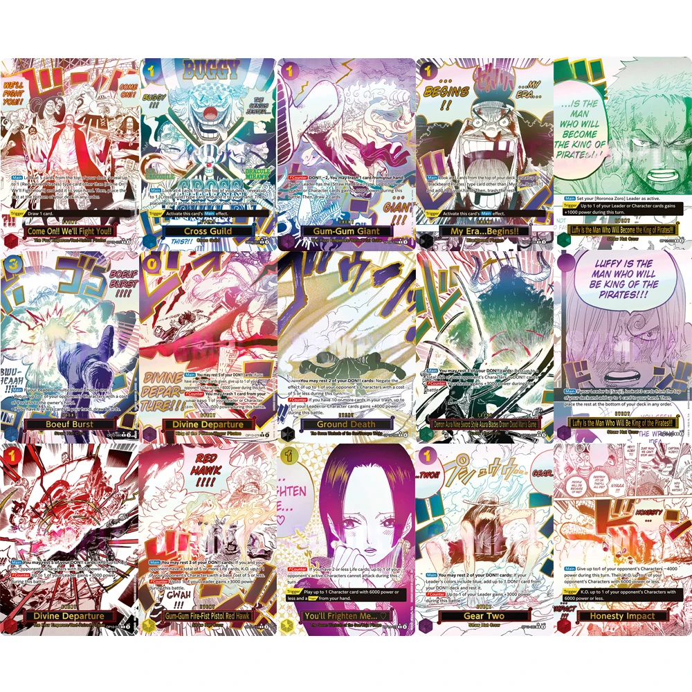 ONE PIECE Sammelkarten-Spiel Gum-Gum Giant Divine Departure Boeuf Burst Gear Two EN DIY Hochwertige Selbstgemachte Anime-Spielkarten