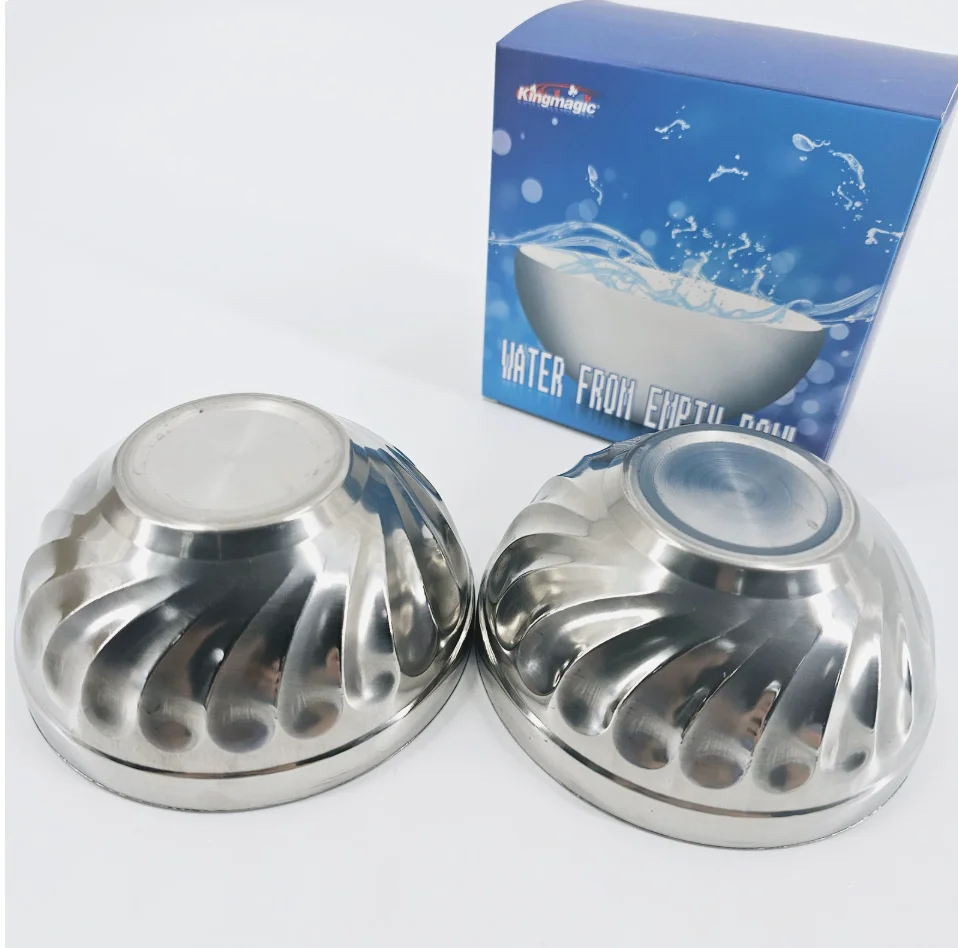 Water Appearing From Empty Bowl Stage Magic Tricks Water From Above Bowl(11.2 x 5cm) Accessories Close Up Gimmick Double Bowl