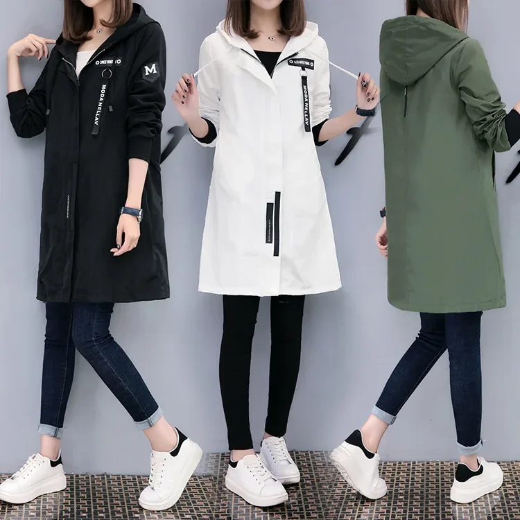 Trench Coat for Women Jackets Women Clothes Spring and Autumn Korean Version Trench Coat Double-Breasted Belted Lady Cloak