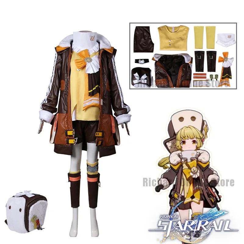 New Hook Cosplay Costumes Games Honkai: Star Rail Cosplay Wig Clothes Brown Yellow Suit Halloween Carnival Costumes Cute Set