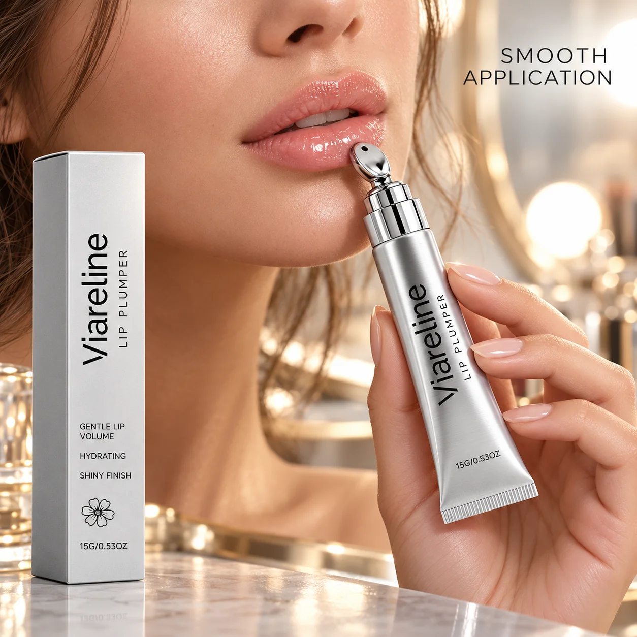Hydrating Lip Gloss for Dry Lips Hyaluronic Acid Plumping Serum Lightweight Smooth Finish for Daily Wear and Lipstick Prep