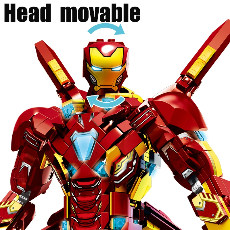 Superheroes Robot Blocks Action Figures Iron Man MK50 War Mecha MOC Building Toys Festival Gifts Adult 1500+pcs Cool Ornament view 3