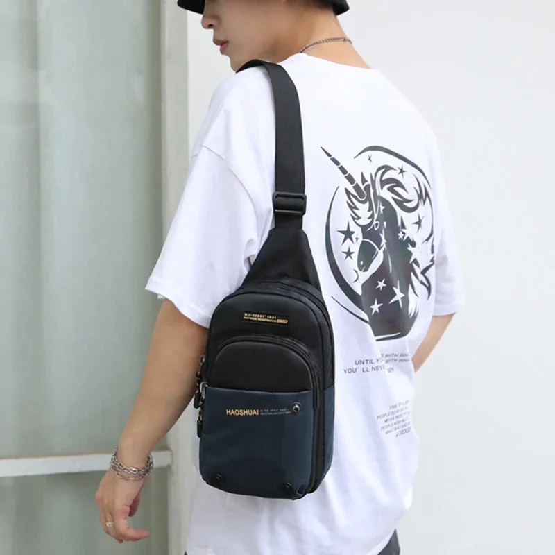 Men Mini Cross Backpack Sling Shoulder Chest Bag Pack Travel Nylon Male Sling Rucksack Side Messenger Crossbody Bags