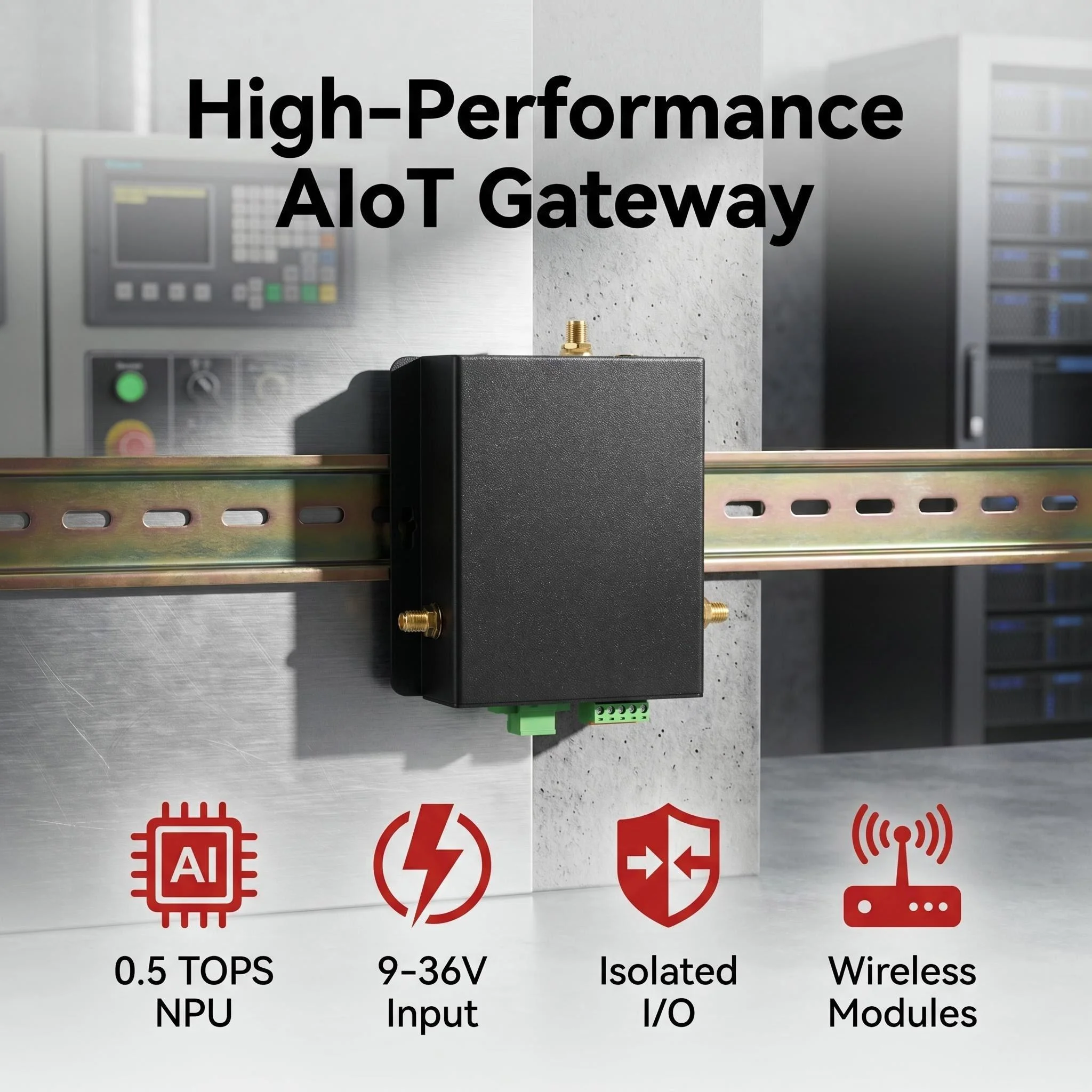 TM-CP1B Ubuntu24.04 Open-source Industrial IoT Gateway: 4G LTE, Modbus TCP/IP, RS485, RS232, LoRa, Ethernet, DIN Rail for PLC