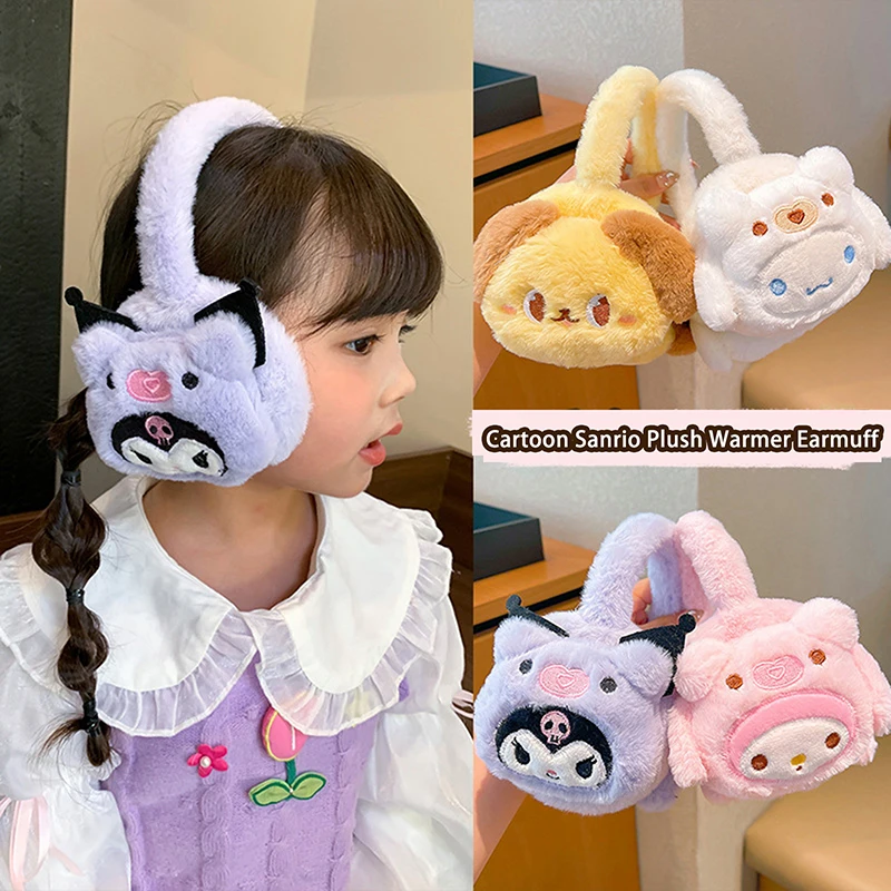 Kawaii Sanrio Soft Plush Warmer Ear Muff Cartoon Children Ear Flap Winter Outdoor Cold Protection Ear-Muffs Ear Cover Gifts