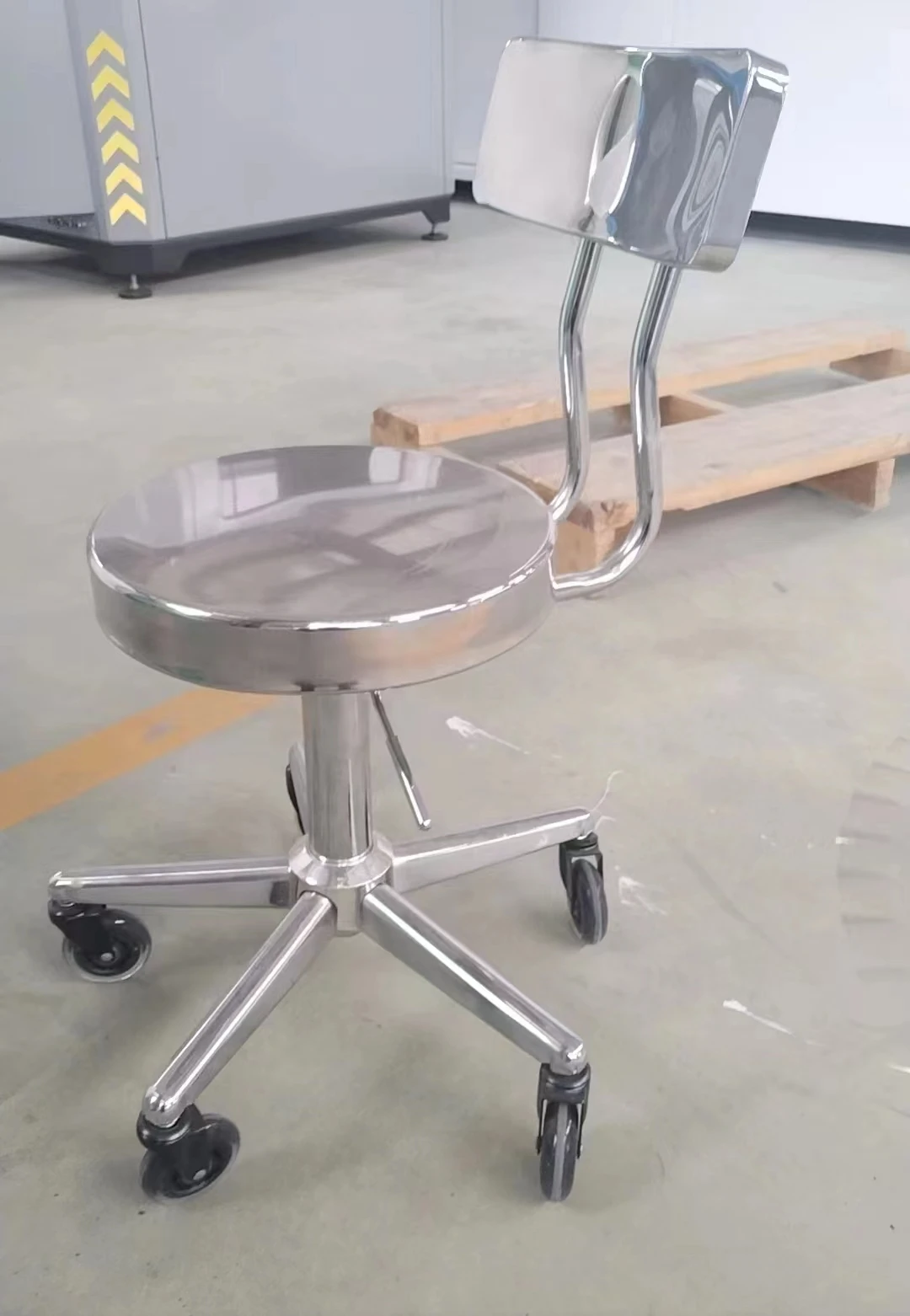 Adjustable Stable Stainless Steel Experimental Stool Iron Frame Lab Chair Scientific Laboratory Furniture