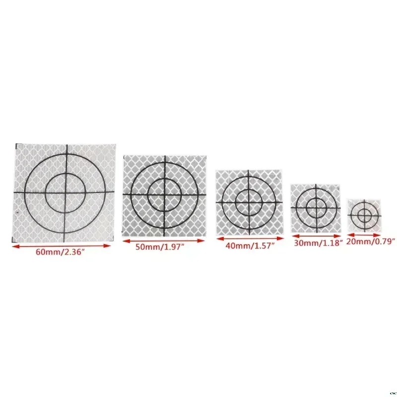 100pcs Size 20 30 40 50 60mm Reflector Sheet For Swiss Total Station Survey Geography White Target Sheet Reflective Sticker