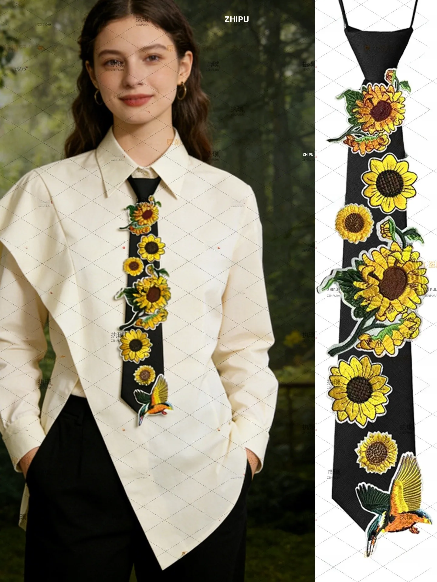 stitched-silk-tie-casual-sle-small-design-3d-floral-irt-suit-accory-sweet-girl-faion-trend-chinese-brand-zhipu