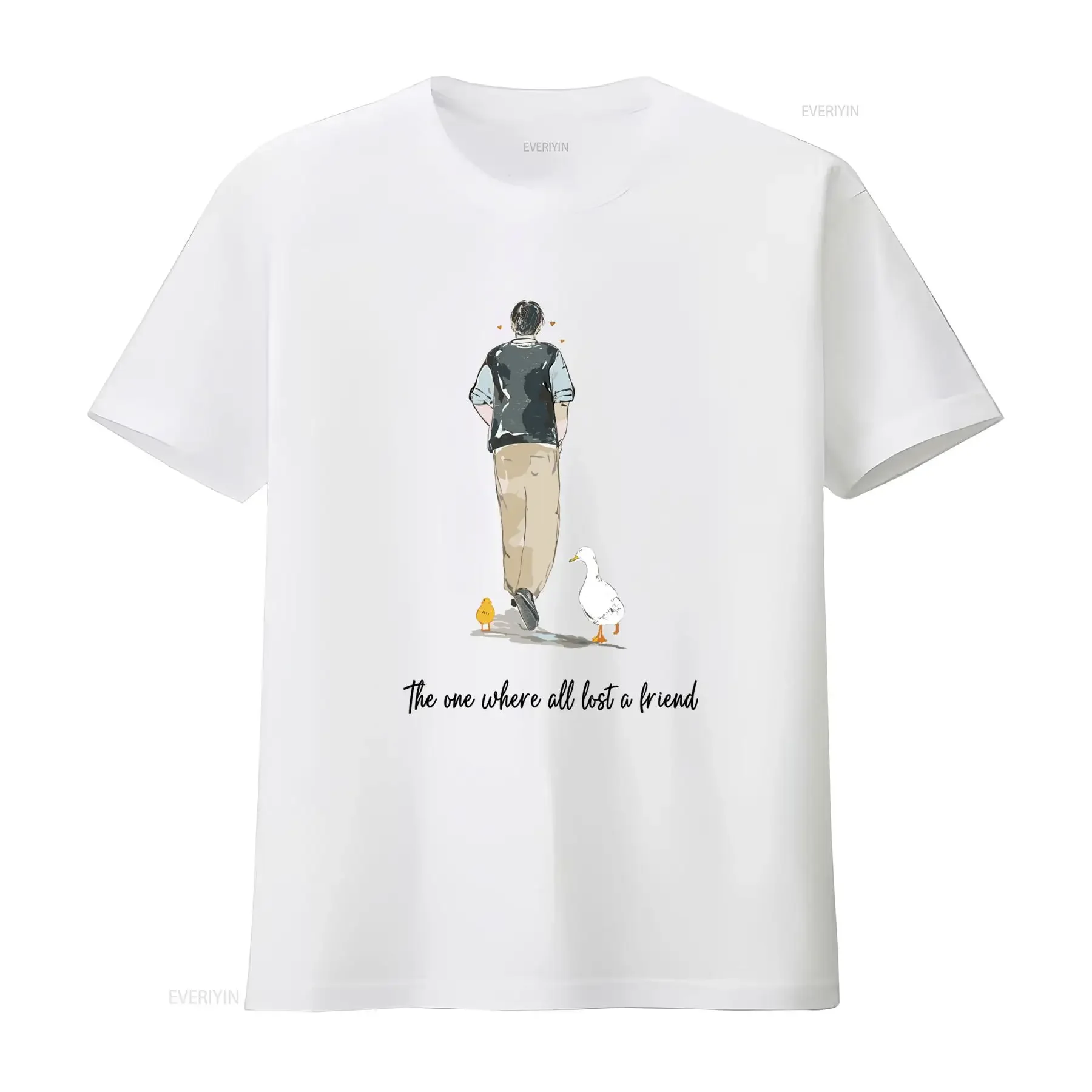Rip Chandler Bing Matthew Perry T Shirt Men's with Heartwarming Duck and Chick Print Perfect for Fans of the Iconic Star