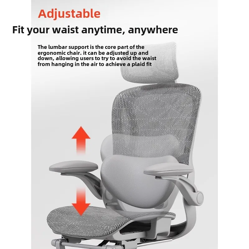 Ergonomic Computer Chair with Reclining Function for Comfortable Long Sitting in Home and Office