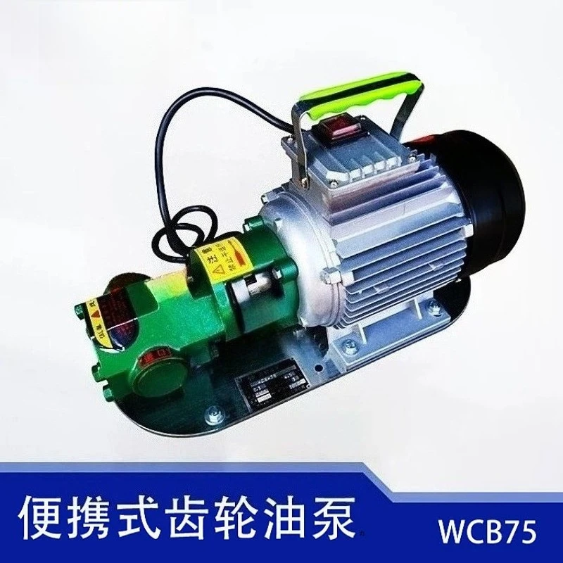 220V Portable Single Phase Electric Gear Oil Pump WCB75 Portable Gear Pump, Oil Barrel Pump, Oil Suction Pump