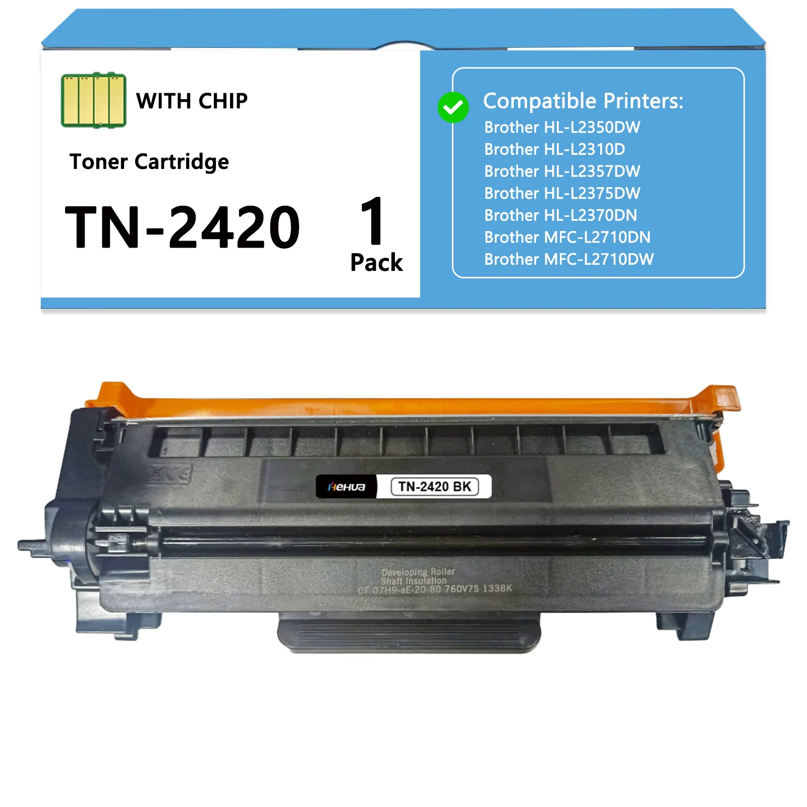 1 schwarze TN2420 Tonerkartusche, kompatibel mit Brother HL-L2350DW L2310D L2357DW L2375DW MFC-L2710DN L2710DW L2730DW DCP-L2510D L2530DW