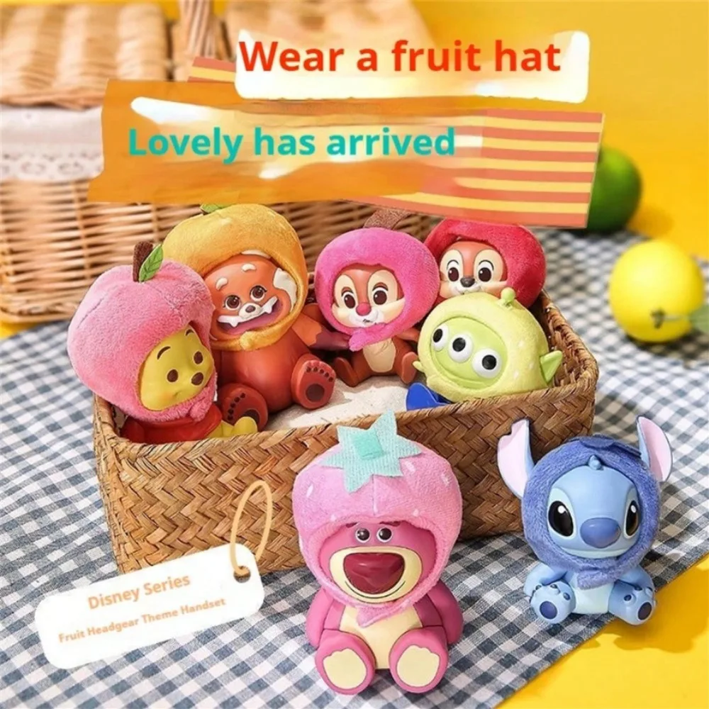 

Disney Fruit Headwear Blind Box Lotso Chip Dale Alien Pooh Stitch Model Toy for Kids Adults Christmas Birthday Gift 1PC Random