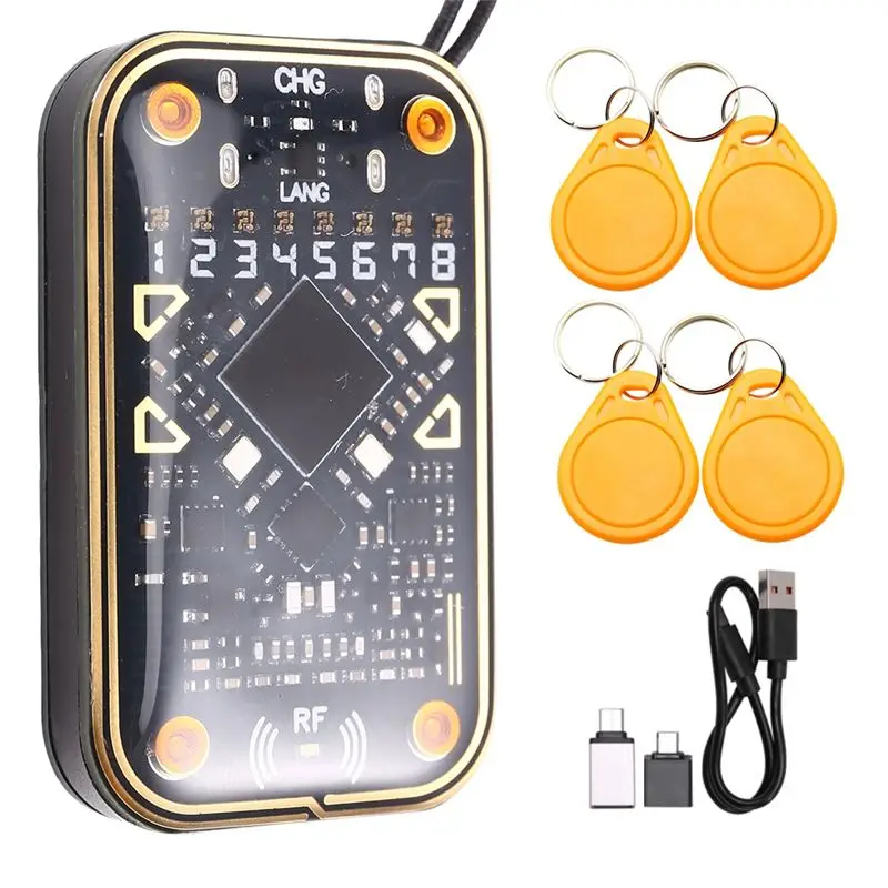 B29C-Chameleon Ultra V2.0 RFID Smart Chip Reader Emulator +4XUID Keychain 125Khz 13.56Mhz Card Decode Duplicator