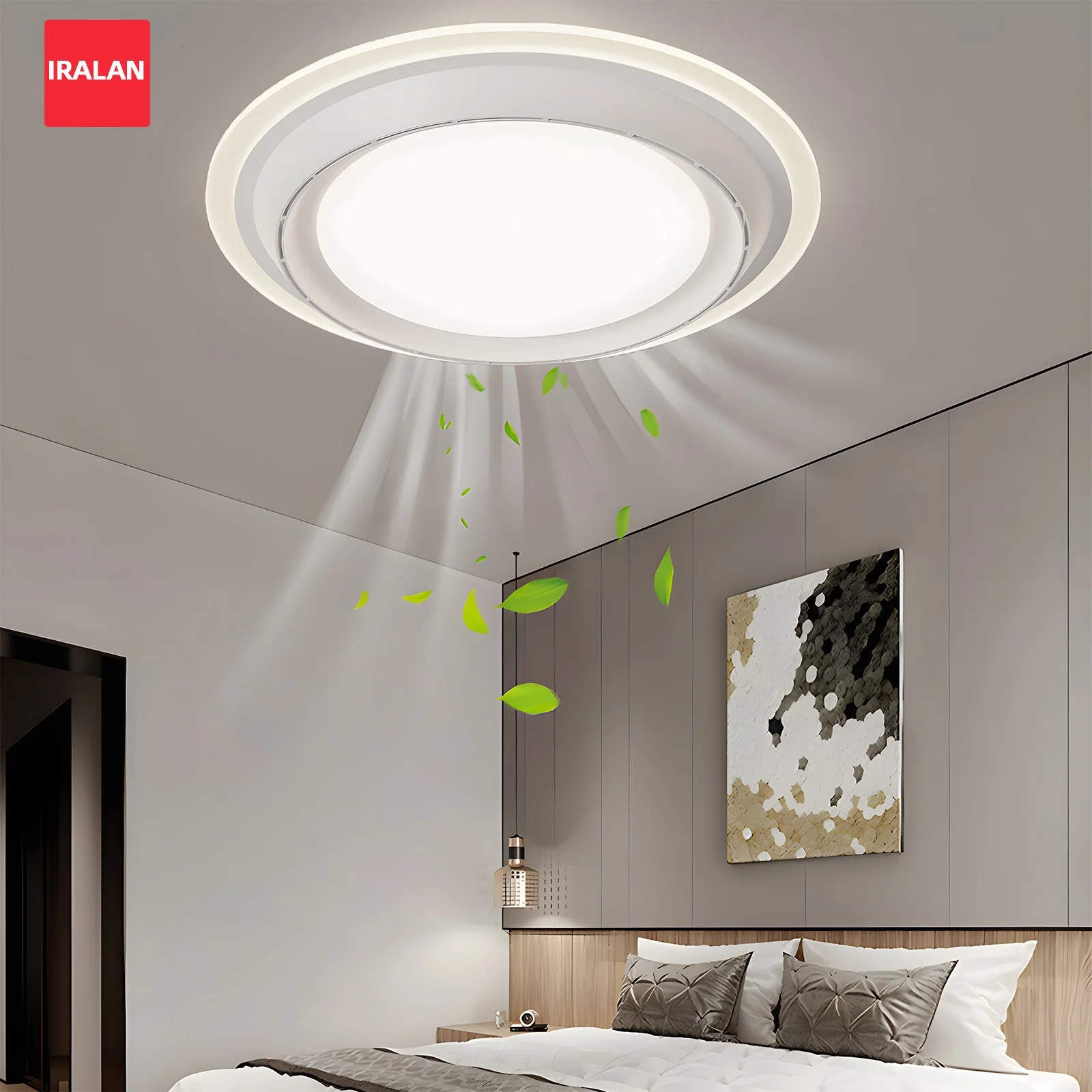 

New Ceiling Fan with Lights Bladeless Remote Control Dimmable Modern Ceiling Fans Lamp Home LED Lighting Decorative Electric Fan