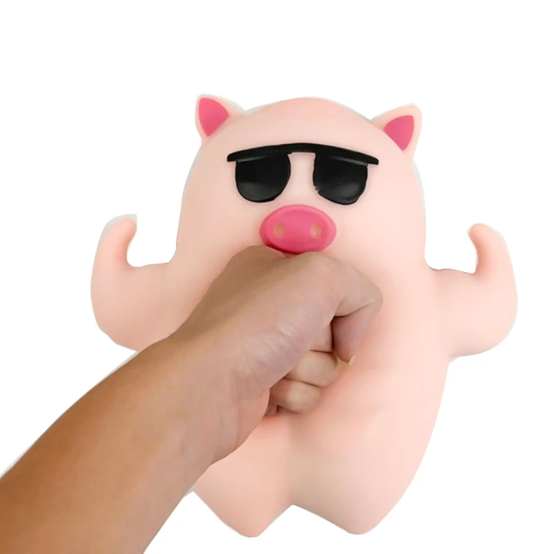 Pink Muscle Pig Squeeze Toy Slow Rising New Year Decompression Toy for Adult Kid