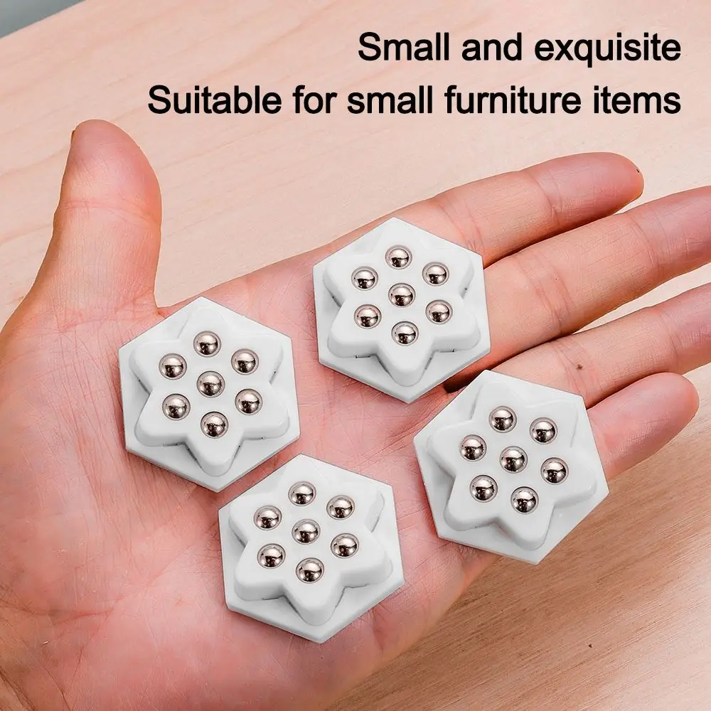 4Pcs Durable Self Adhesive Universal Wheel Mute 7Beads Self Adhesive Pulley Furniture Move Accessories