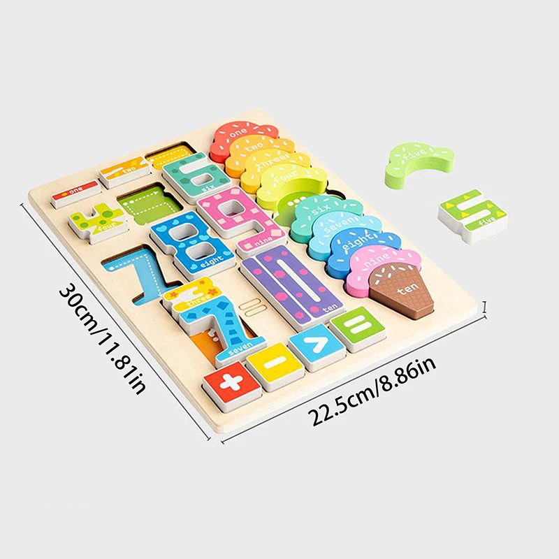 Wooden Educational Digital Blocks Creative Puzzles Stacking Toys Recognizing Color Numbers Montessori Gift