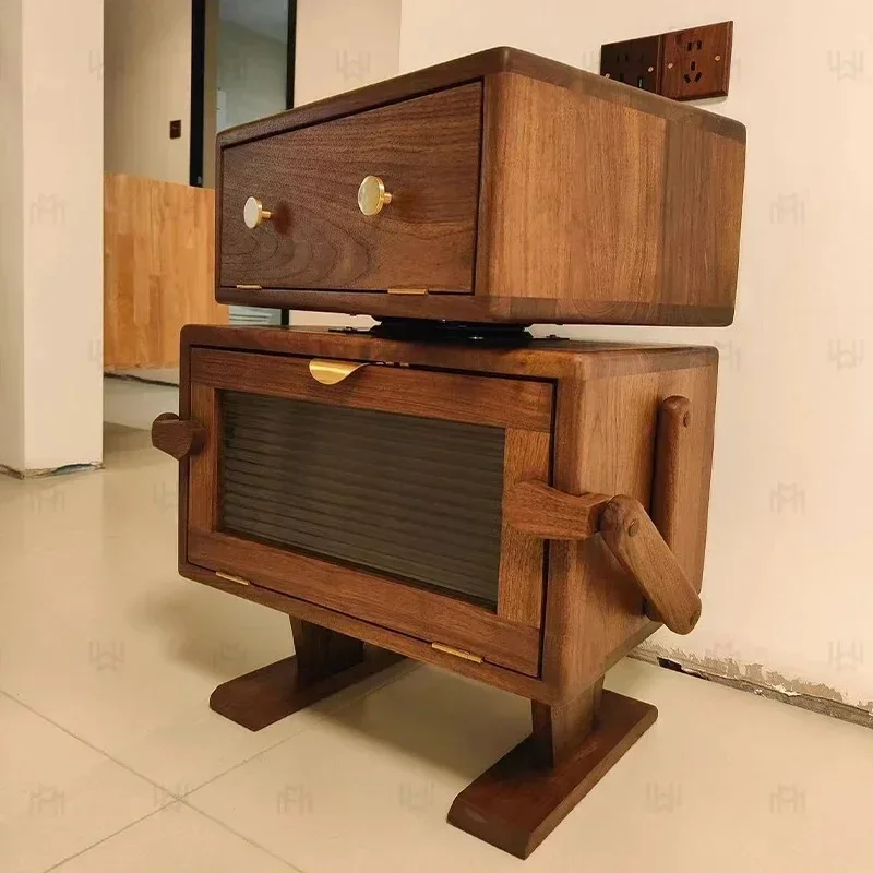 A Black walnut solid wood robot locker