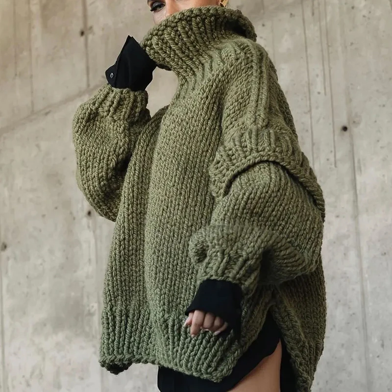 Swetry damskie w stylu vintage American Streetwear, luźne, z długim rękawem, dzianinowe swetry Y2K, retro, jednolite, codzienne golfy, jesienno-zimowe topy.