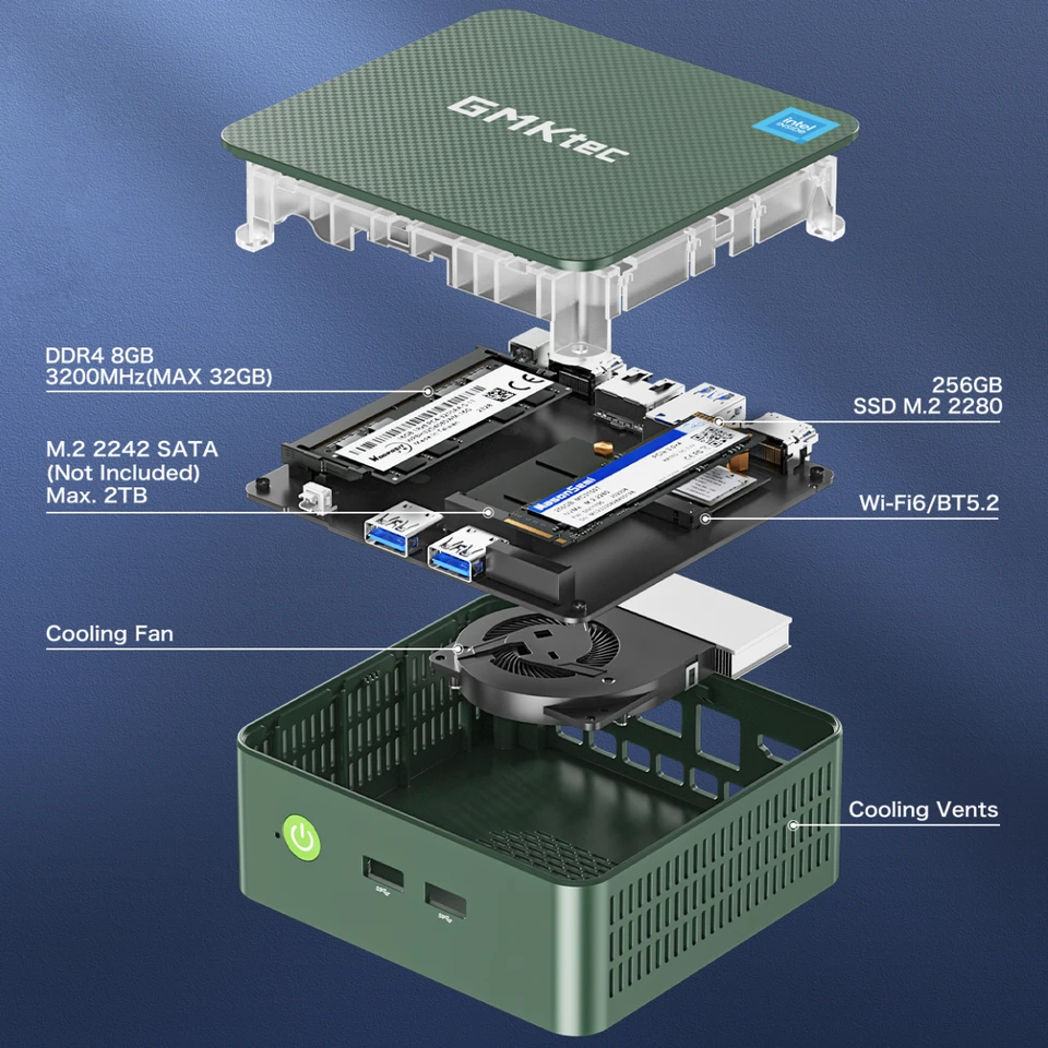ミニPC GMKtecG3 N100 Win11Pro 4GB SATASSD 256GB GMKtec G3 Mini PC Intel N100 Windows 11 Pro 16GB 512GB SSD WiFi6