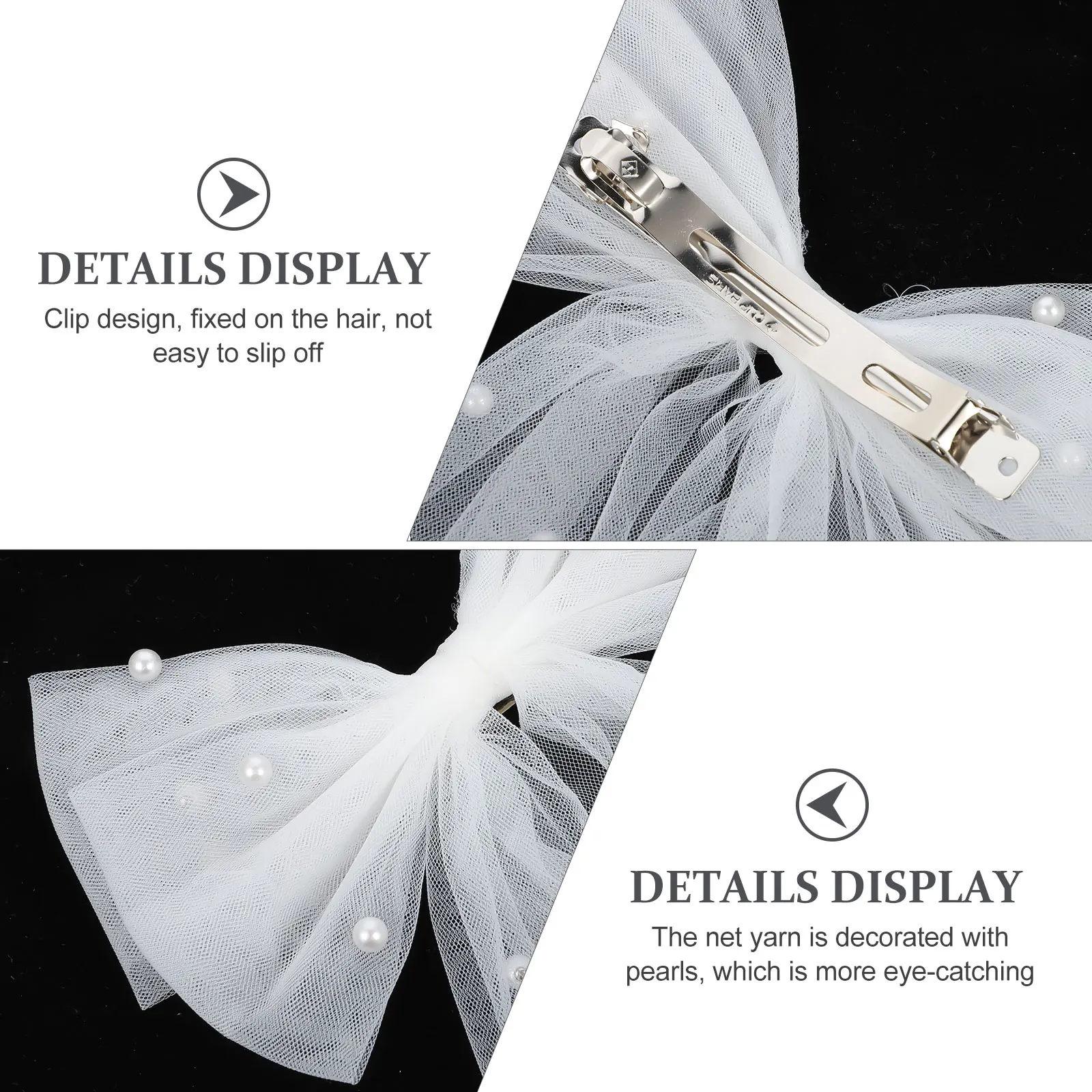 

Pearl Bow Hairpin Bows for Women Barrettes Elegant Clips Bridesmaid Decorations Cute Being