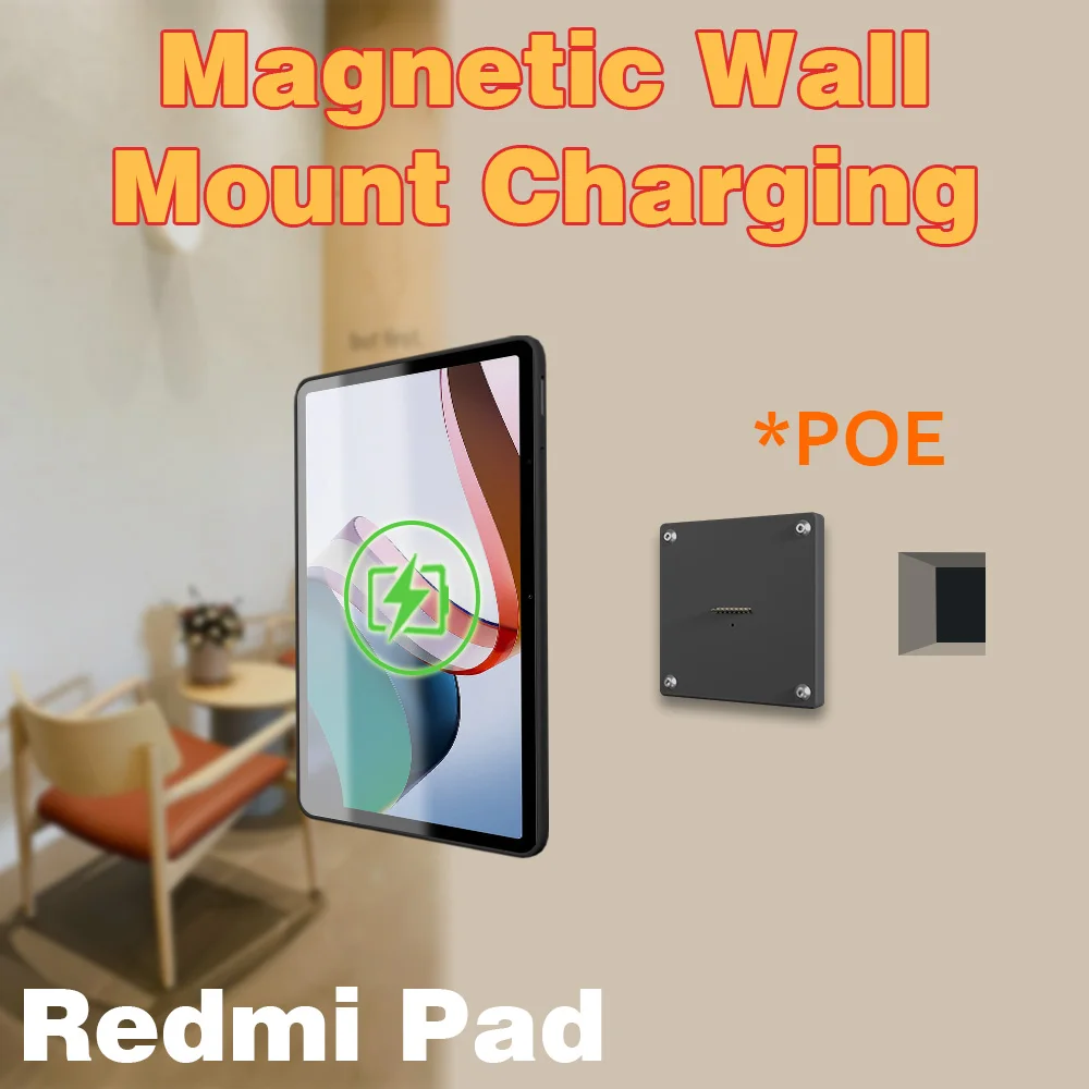 POE Magnetic Wall Mount with Charging Case for xiaomi pad 6/6 Pro Upgraded 18W Quick Charge Strong Magnets in Wall emonita