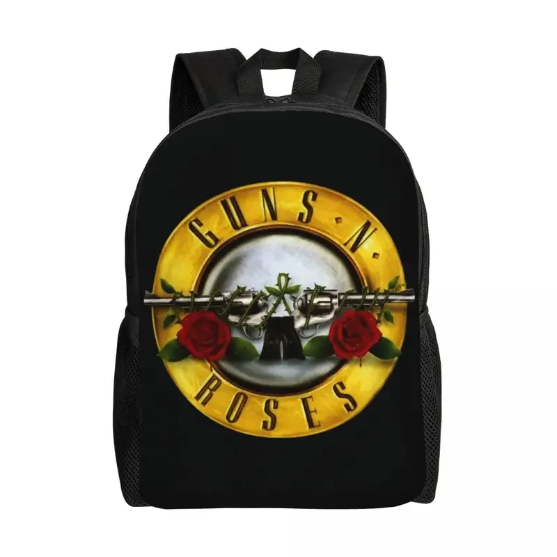 Custom Guns N Roses Bullet Logo Backpack Men Women Fashion Bookbag for College School Hard Rock Band Bags