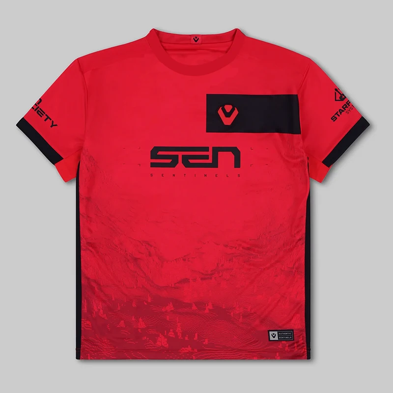 Valorant Sentinels Esports-uniforme para videojuegos, camiseta de entrenamiento de manga corta, sudadera con cuello redondo para niños, camisetas para correr, camisetas de torneo TENZ