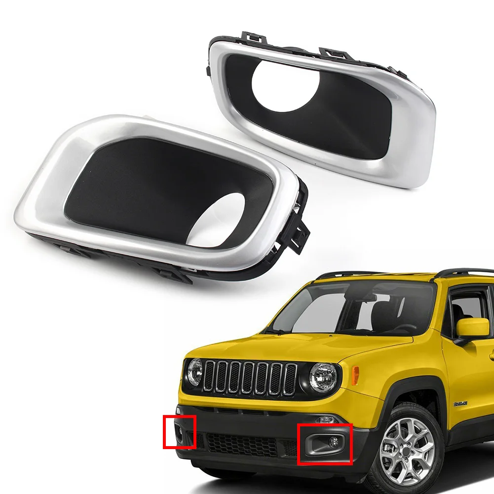 

1Pair Car Front Bumper Fog Lights Lamp Cover 5XB32XS9AA 5XB28XS9AA For Jeep Renegade 2015 2016 2017 Latitude Limited Sport 2018