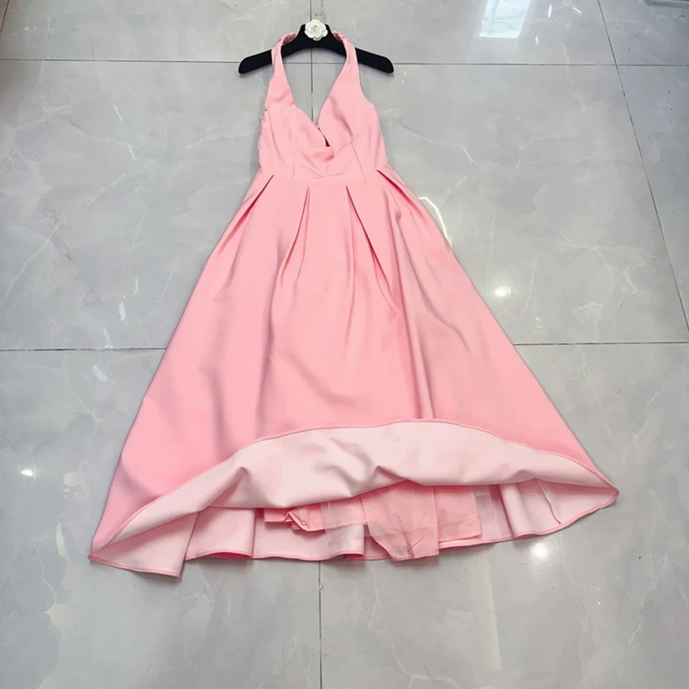 

Summer one-shoulder evening dress banquet temperament dress celebrity party small dress halter neck dress-GZXX306