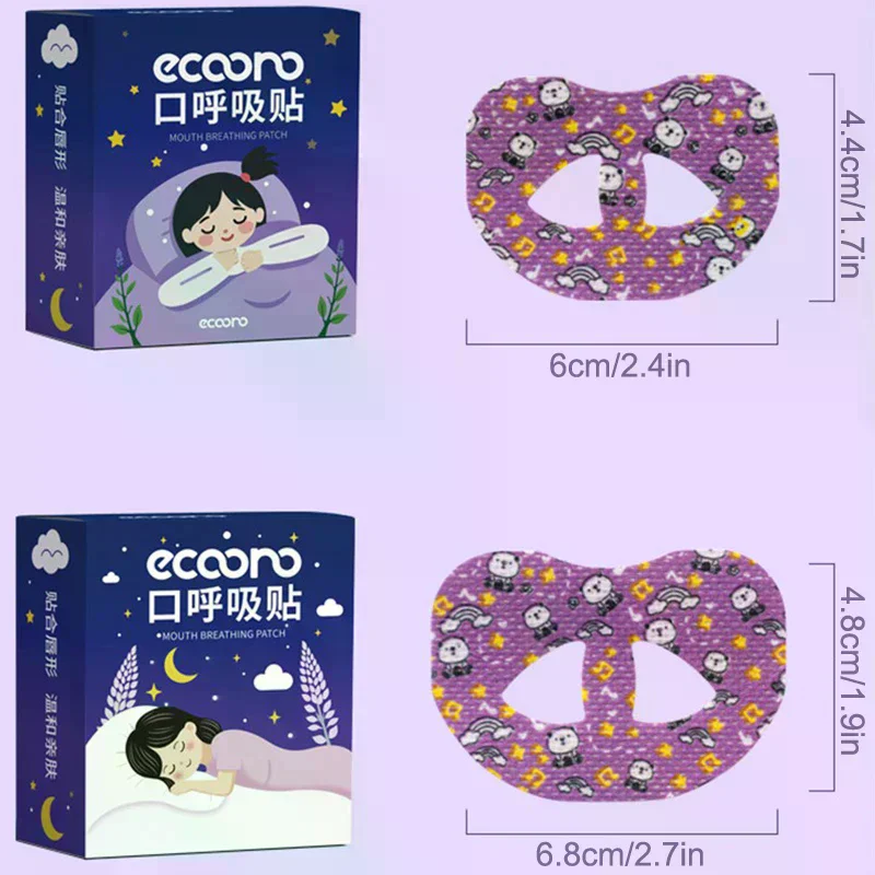 30PCS Cartoon Anti-Snoring Nose Patch - Sleep Aid Mouth Closure Tape Breath Improving Stickers Safe Comfortable Sleep Ease Tape