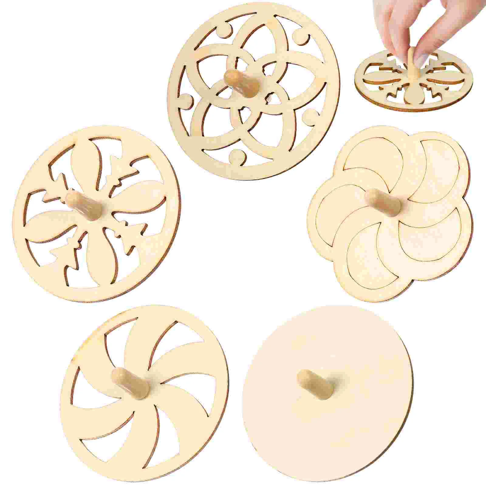 

Sensory Bin Fillers Wooden Spinning Top Toy Cookie Decorating Kids Mini Puzzles