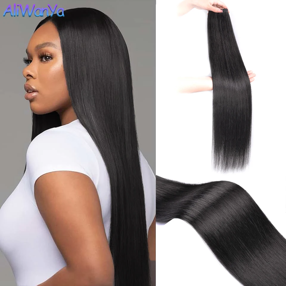 Bone Straight Hair Bundles Salon Natural Hair Imitation Human Hair imported Extensions Straight 26Inch High Temperature Silk