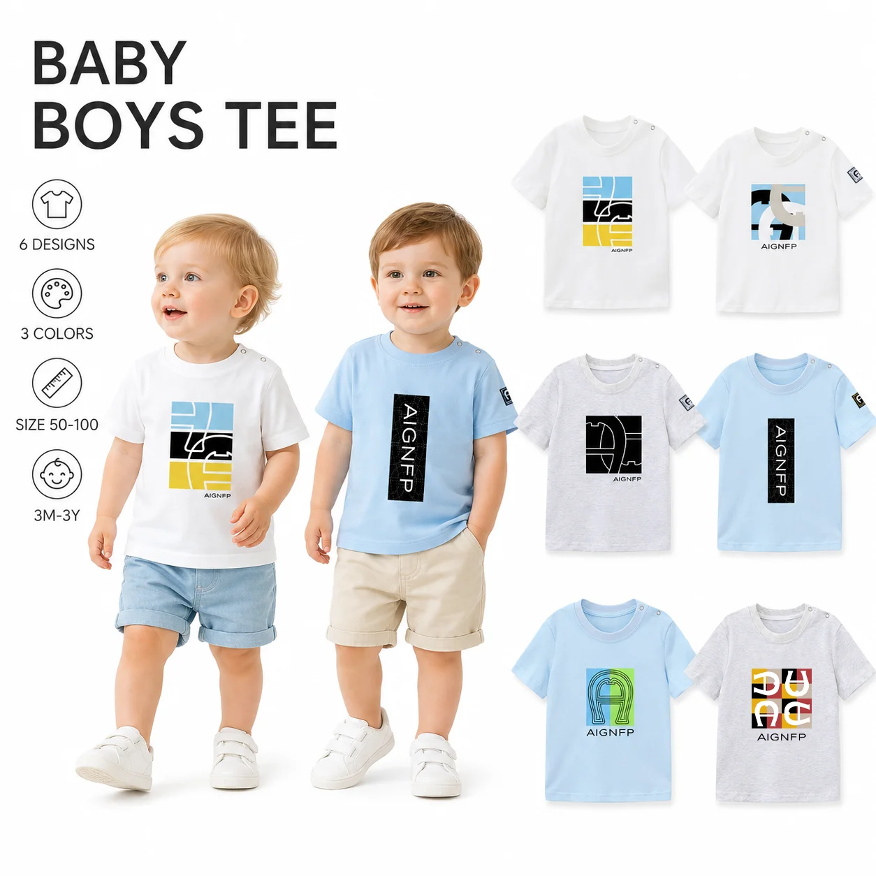 Newborn T-shirt Baby Summer Clothes 2026 New fashion casual wear Toddler Boys short sleeve %100cotton Tees Infant round neck top
