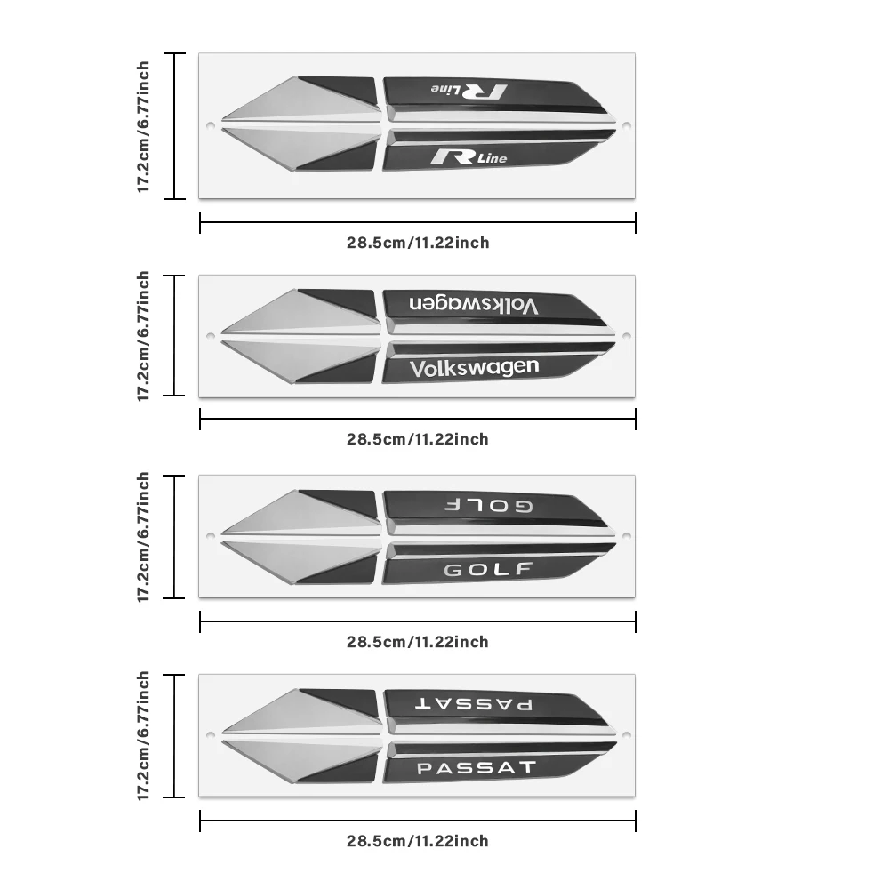 2Pcs Car Styling Volkswagen Passat Rline Golf Logo Auto Body Side Fender Decoration Sticker For Volkswagen VW Passat Rline Golf