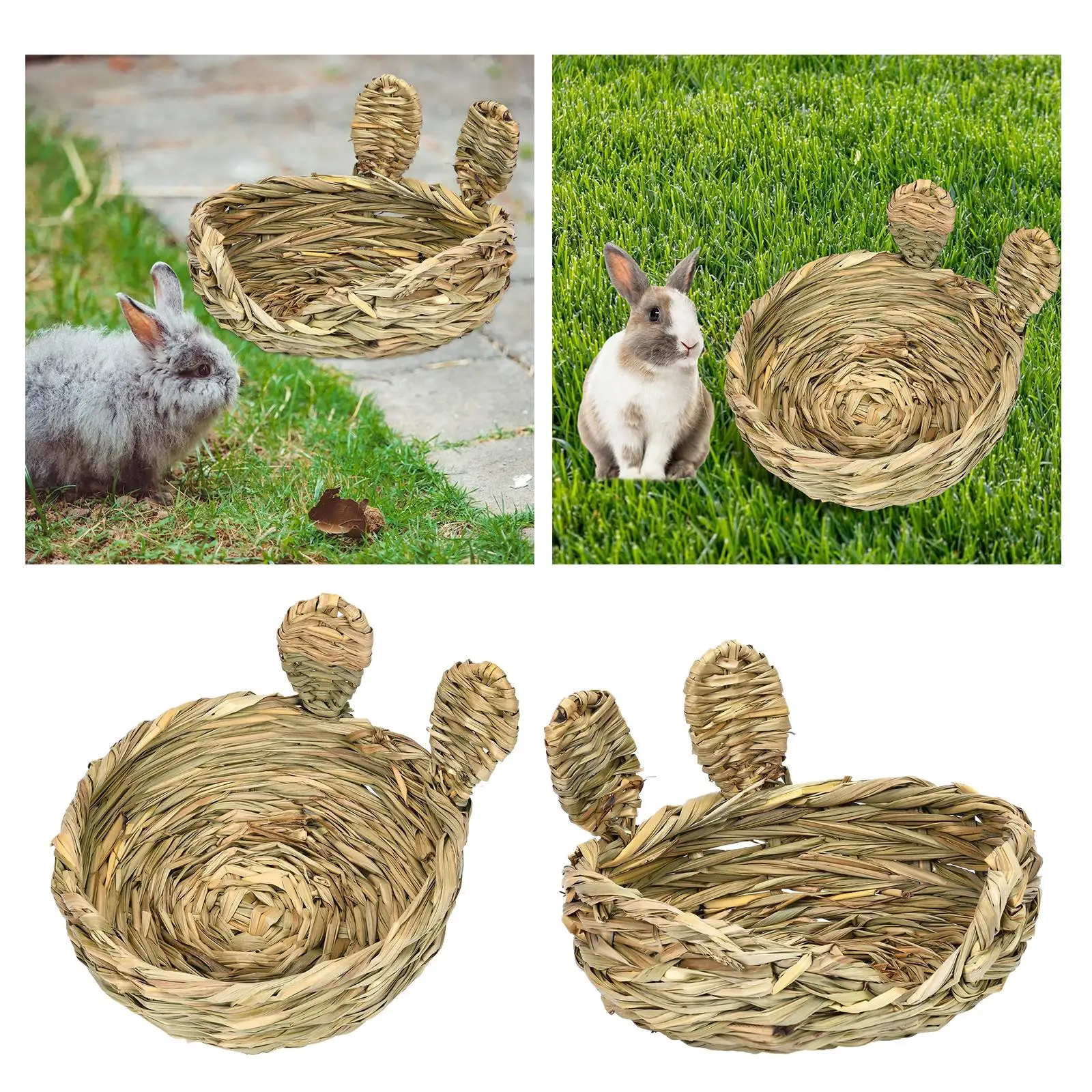 Rabbit Grass Bed Grass House for Rabbits for Squirrel Guinea Pigs Chinchilla