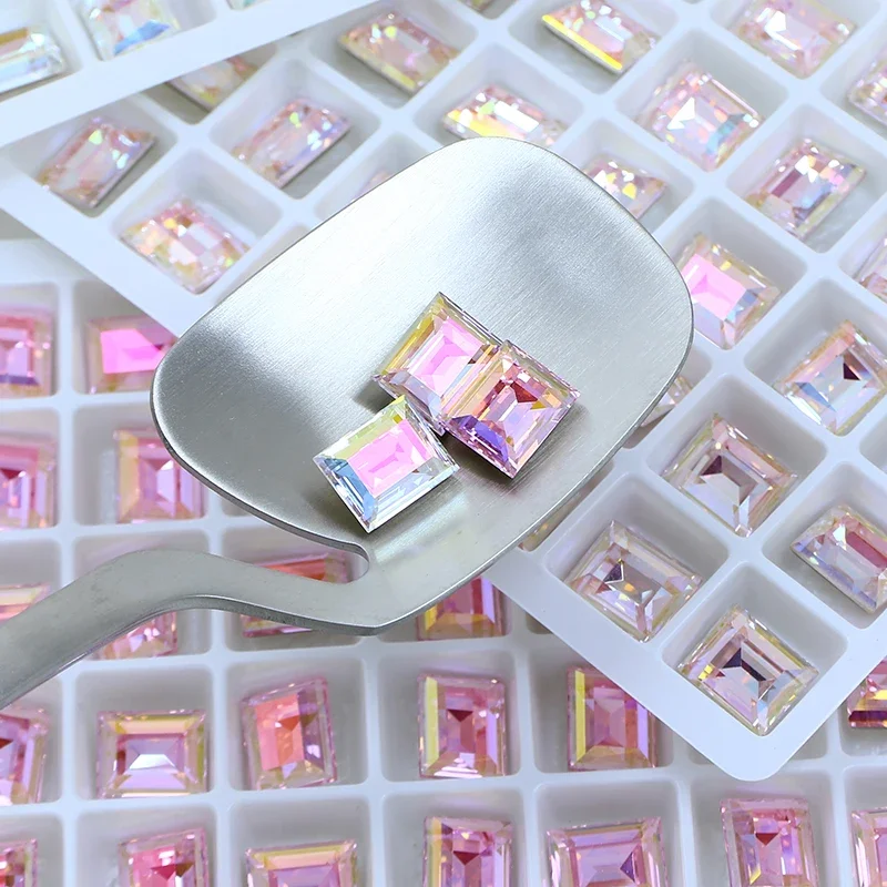 Прямоугольная форма K9 кристалл необычный камень Pointback камень блестящий горный хрусталь для DIY украшения ногтей изготовление ювелирных изделий