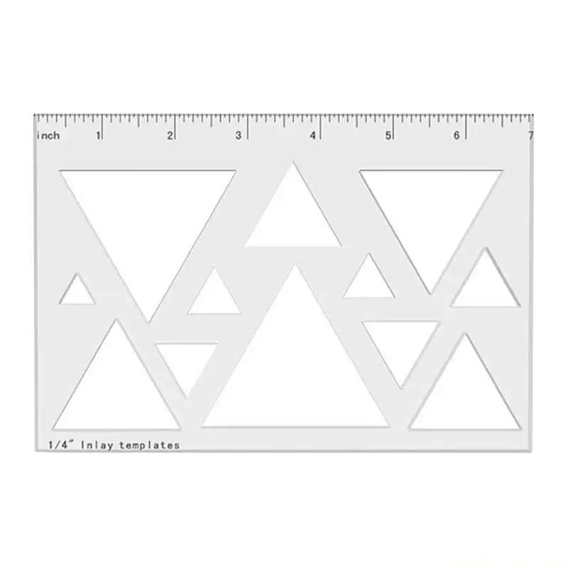 A2BE Triangle or Heart Inlay Template Clear Acrylic Router Stencil Drawing Scale Ruler for Enhances Woodworking Precisions