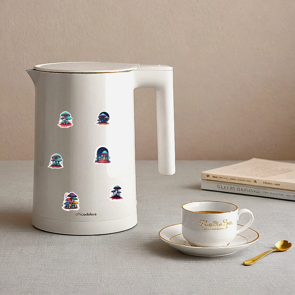 

35-200 шт. наклейки разноцветные фантазийные наклейки с грибами лесные наклейки этичная наклейка с грибами для телефона на багаж